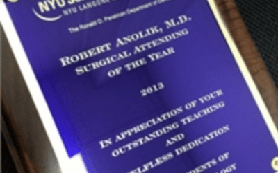 Robert Anolik, M.D., named Surgical Attending of the Year by NYU Deparment of Dermatology