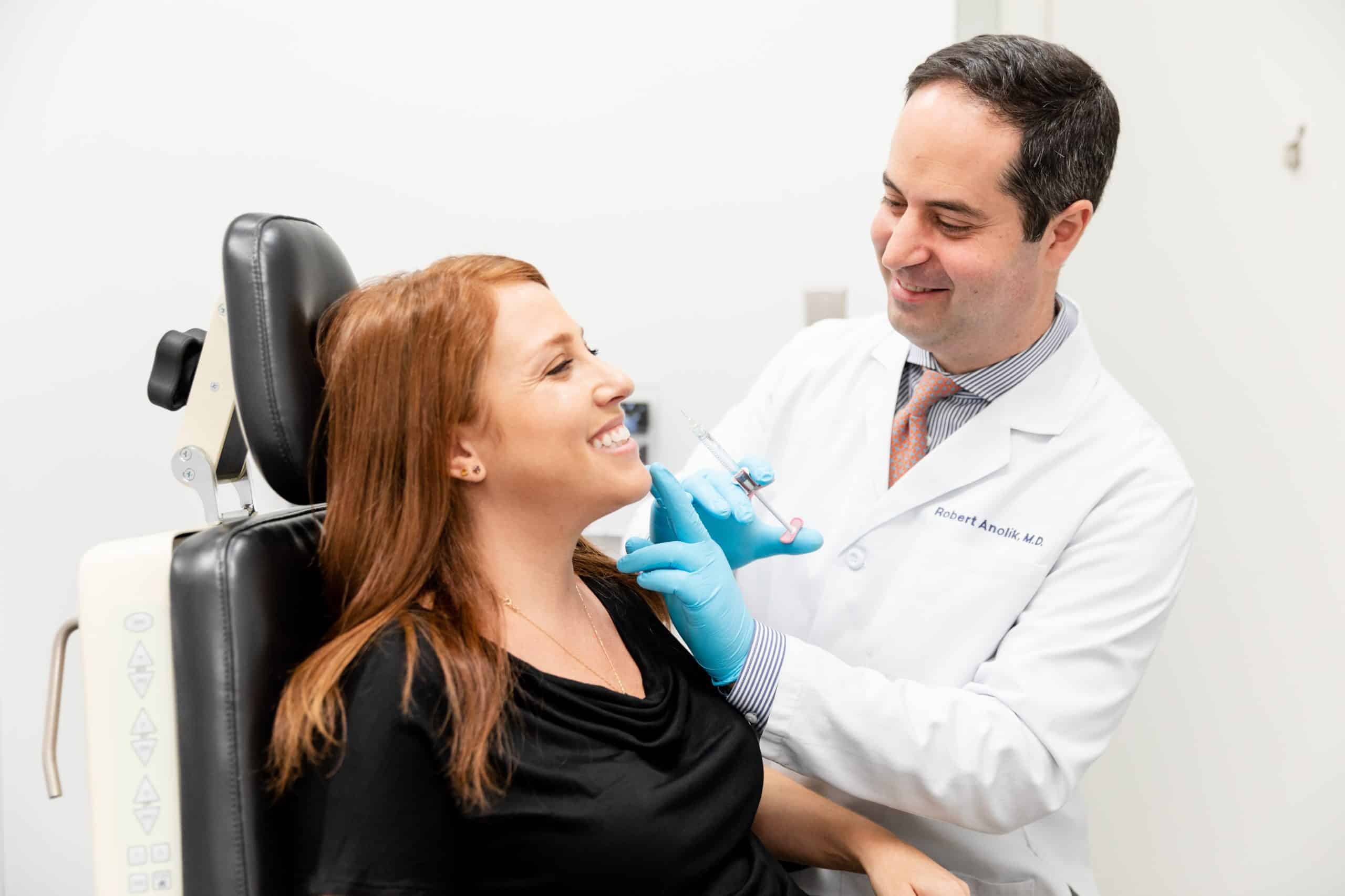 doctor performing restylane refyne and defyne injections in new york