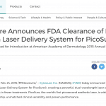 Cynosure Announces FDA Clearance of New 532 nm Laser Delivery System for PicoSure®