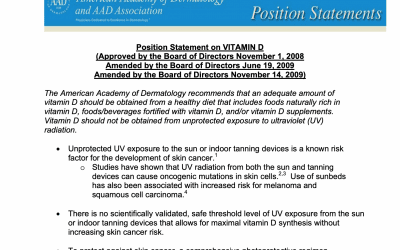 American Academy of Dermatology on Vitamin D