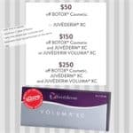 Special rebate offers on Botox®, Juvederm XC® or Juvederm Voluma XC® from Allergan, Inc.