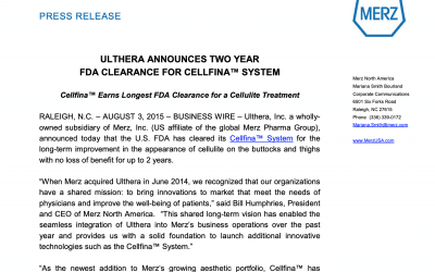 Press Release – Cellfina™ Earns Longest FDA Clearance for a Cellulite Treatment