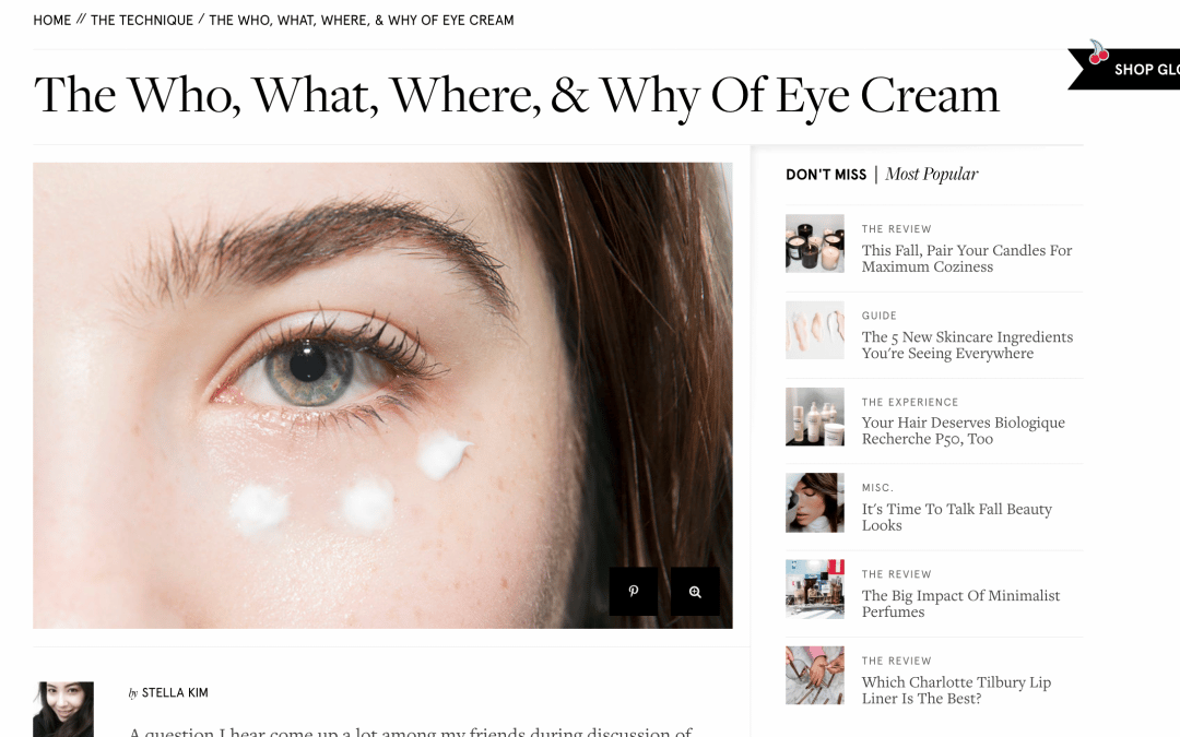 article about eye creams in new york