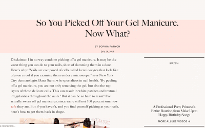 Dr. Dana Stern discusses the dangers of Gel Manicures with Allure Magazine