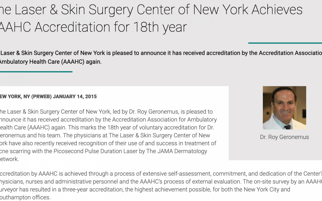 article about laser dermatology certification in new york