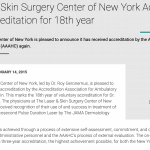 The Laser & Skin Surgery Center of New York Achieves AAAHC Accreditation for 18th year!