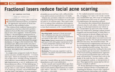 Jeremy A. Brauer, M.D., and The Research Department featured in Dermatology News