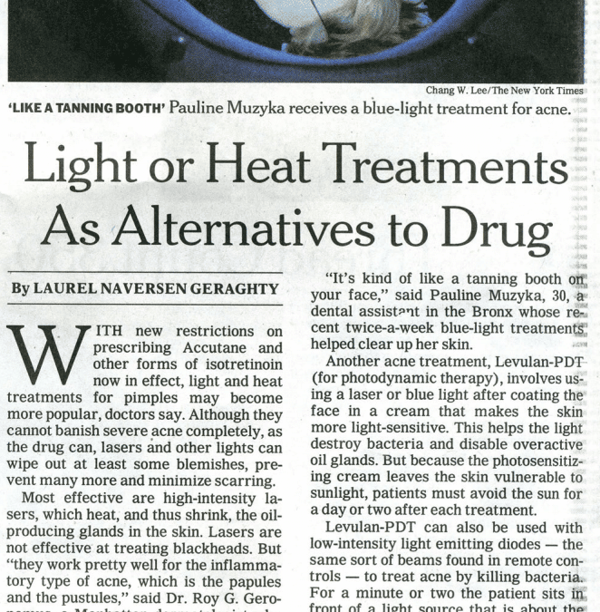 light and heat skin treatment article in new york