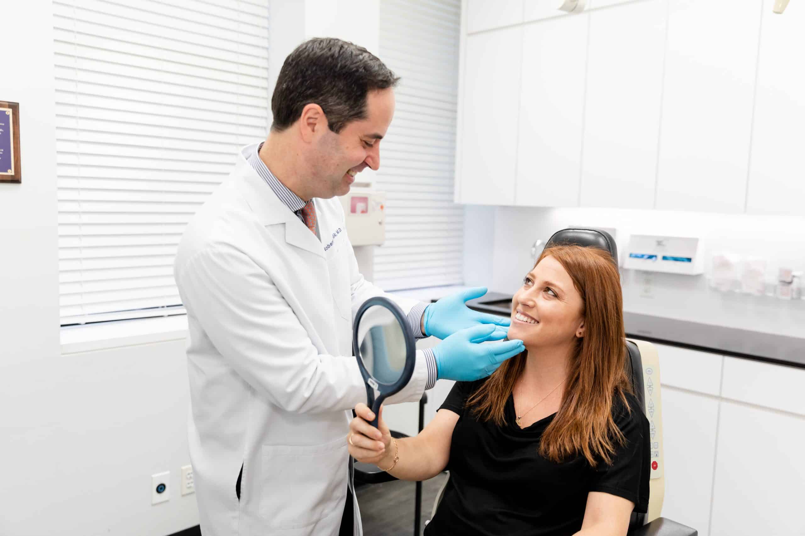 how does the aging process affect collagen-NY-NY Dr. Anolik with a patient during a consultation in NYC, NY