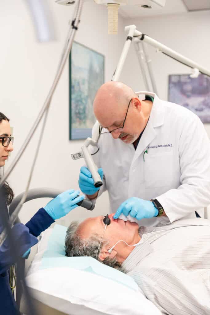 patient undergoing a facial laser treatment in NYC